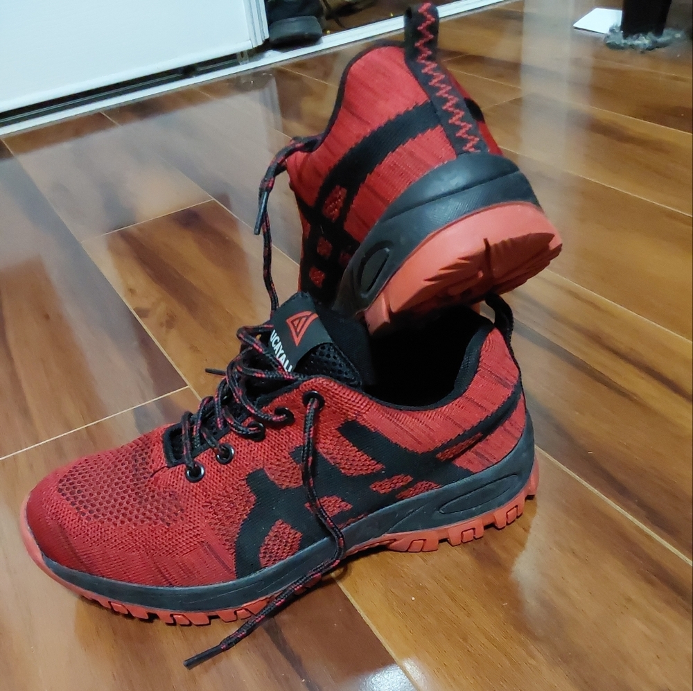 Red & Black Composite Toe Sneakers